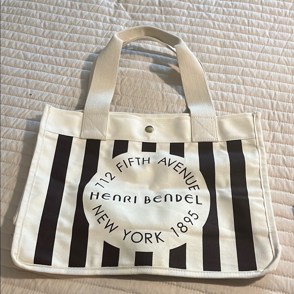 Henri Bendel Black and White Canvas Tote